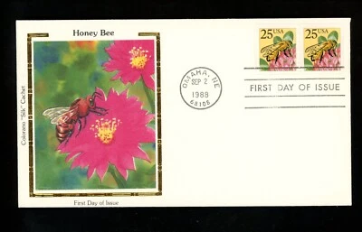 US FDC #2281 Colorano 1988 Omaha NE Honeybee Insect  - Image 1 of 2