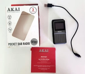 Akai Pocket Rechargeable DAB/FM Radio,  A6 1027 - Tested - Picture 1 of 8
