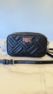 NWT Michael Kors Peyton Quilting Small Camera Crossbody 35T9SP6C5L Women Black - Picture 1 of 7