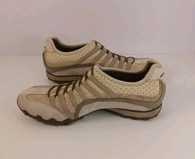 Zapatillas deportivas para mujer Skechers 7,5 de cuero marrón para caminar y caminar Foto 1 de 4
