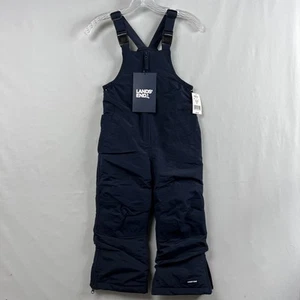Lands End Navy Blue Squall Snow Bibs Youth size 5 Ski Bib Pants Youth NEW - Picture 1 of 20
