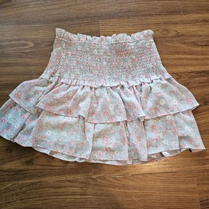 Falda corta Altard State para mujer floral transparente con capas boho L CottageCore - Imagen 1 de 8