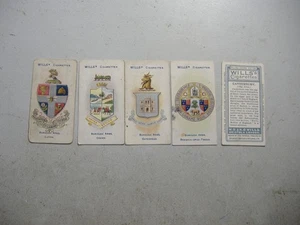 Wills cigarette cards Borough Arms 2nd edition (7605) 5 off variable condition - Picture 1 of 1