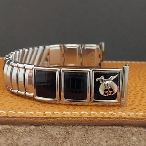 Langes 19mm 18mm Stainless & Lizard JB Champion Shriner 1950s Vintage Watch Band - Bild 1 von 9