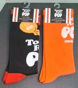Tootsie Roll Pop Candy Neuheit Crew-Socken 2 Paar Größe 6-12 Erwachsene passt den meisten *Neu mit Etikett* - Bild 1 von 6