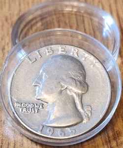 Vintage 1965 Washington Quarter No Mint Mark/ Distorted Motto Rare Find - Picture 1 of 2