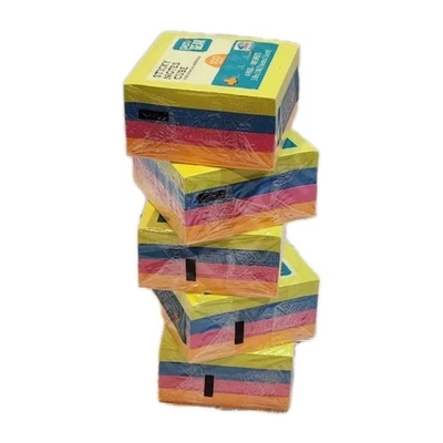 Sticky Notes Cubes Pen + Gear 4 Colors Each Pack 500 Total 5 Pack Lot 3" X 3" - Image 1 of 2