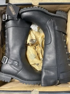Harley-Davidson Women's Alexa Back Lace Black Leather Motorcycle Boots D85167 (7 - Picture 1 of 8