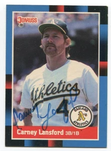 1988 Donruss Carney Lansford Signed Card Baseball Autographed Auto #178 - Picture 1 of 2