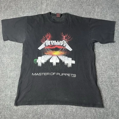 Vtg 1987 Metallica Master Of Puppets Tour T-shirt Mens Xl 80s Concert Band Tee - Image 1 of 4