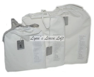 RACHEL ASHWELL Couture Liliput White 4P QUEEN SHEET SET Plain W/ Gray Trim Cases - Image 1 of 4