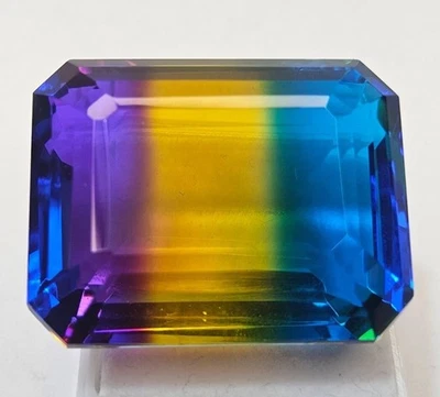 Tourmaline Bi-Colour Emerald Cut 90-92 Ct Natural Loose Gemstone EGL Certified - Image 1 of 4