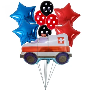 Large Ambulance Balloon Set Polka Dot Latex Balloons Hospital Emergency Response - Picture 1 of 1