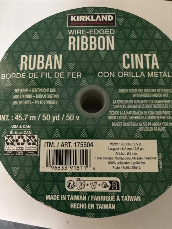 Beautiful Christmas Ribbon May Have Use A 1/2 Yard  Of The 50 Yards . - Image 1 of 3