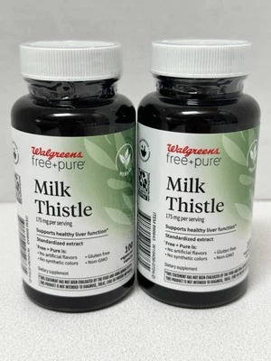 2x Walgreens Free + Cardo Mariano Puro 175 mg Hígado Saludable 100 Ct - 06/2027 Foto 1 de 4