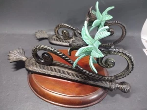 Vintage Pair Of Solid Brass Bronzed Finished Regency Tree Sconces Faux Copper - Picture 1 of 12
