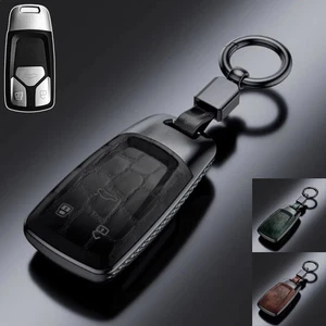 Zinc Alloy Leather Car Key Fob Case Cover For Audi RS S4 S5 B9 Q7 M4 Q5 TT A4 A5 - Picture 1 of 8