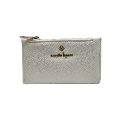 Estuche para tarjetas Nanette Lepore con soporte de identificación billetera de cuero sintético blanco roto Foto 1 de 4