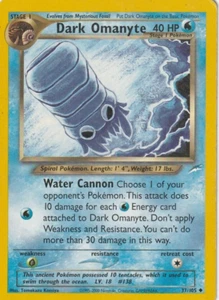 Pokémon TCG Dark Omanyte Neo Destiny 37/105 Regular  Uncommon LP FAST SHIPPING - Picture 1 of 2