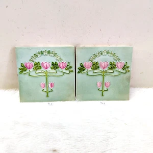 Azulejo de muebles de arquitectura floral en relieve vintage sin usar Inglaterra CT136 - Imagen 1 de 5