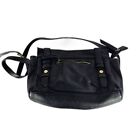 Madden Girl Solid Black Vegan Leather Zip Closure 12" inch Shoulder Bag Purse