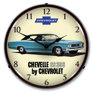 Retro Nostalgic 1967 Chevelle SS 396 LED Lighted Backlit Man Cave Wall Clock  - Picture 1 of 4