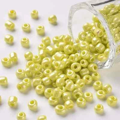 50g Yellow Pearlised 2mm Glass Seed Beads - Bead Craft, Jewellery Making - Image 1 of 4