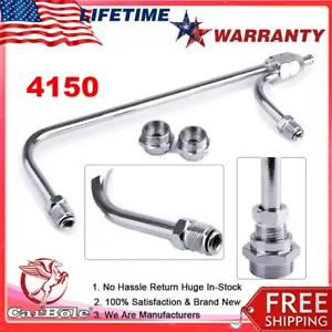 Chrome Dual Feed Fuel Line For Holley Carburetor 4150 Double Pumper 3/8 Hose SBC - Picture 1 of 12