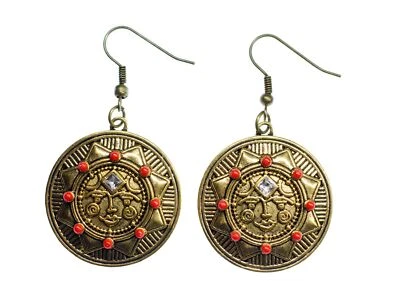 Pendientes Boho Chic Bronce Sol Miniblings Estrella Redondos Sol Pendientes Foto 1 de 3