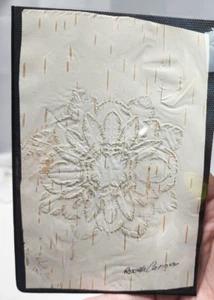 Native American Art - Birch Bark Biting 'Woodland Blossoming' By Rosella Carney - Picture 1 of 4