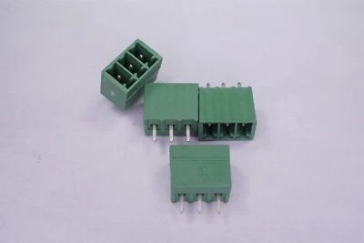 Lot of 4 x 1843619 Phoenix PCB Terminal Block 3 Pos 1 Row Vertical Male 3.5mm - Image 1 of 4