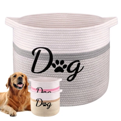 Large Capacity Pet Dog Toy Storage Basket Box Bin Collapsible Cotton Organizer - Image 1 of 4