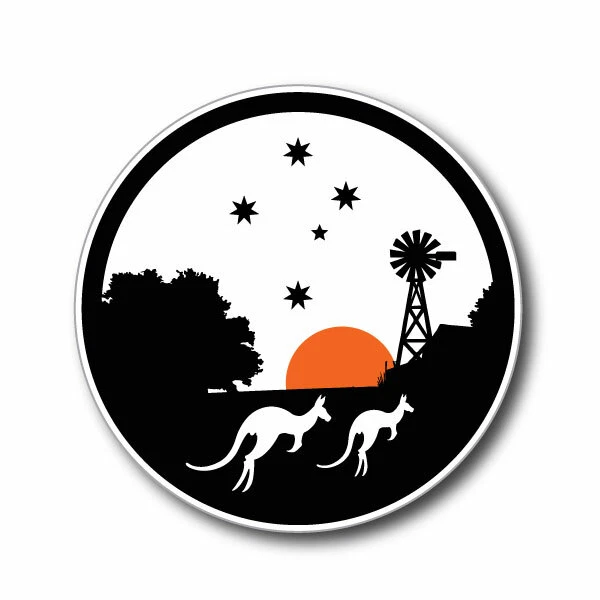 Australian Bumper sticker decal with kangaroo, windmill and Southern cross - image 1 of 1