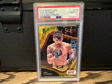 Joel Alvarez 2022 Select UFC Gold Disco Octagonside  Prizm /10 PSA 10