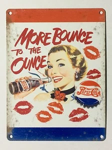 Pepsi Cola More Bounce to the Ounce SML - Blechschild Metall Wandschild - Bild 1 von 1