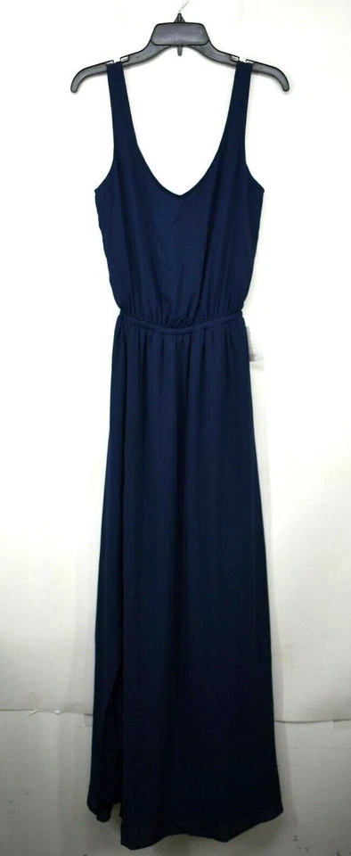 Show Me Your Mumu Womens Navy Blue V-neck Kendall Blouson A-line Gown XL