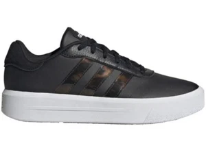 Adidas Women's Court Platform Shoes Size 11 Color Black/White VG Condition - Picture 1 of 10