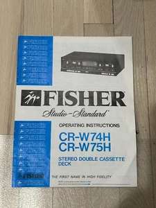 Fisher CR-W74H CR-W75H Owners Manual Stereo Double Cassette Deck Original - Picture 1 of 1