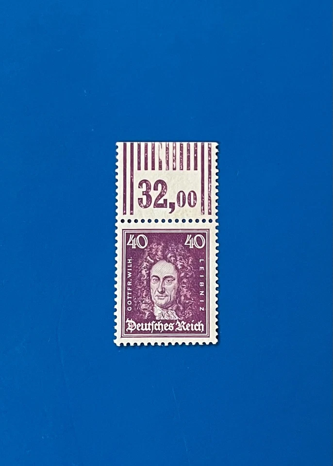 Reich alemão 1926 40 pf Mi 395 X WOR Leibniz MNH MUITO BOM ESTADO - Imagem 1 de 1