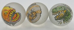 VTG Posh Marbles 1.25" 1998 Razor Piranha #20 Capone Raccoon #57 Mr Fear #2 TRex - Picture 1 of 8
