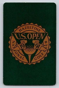 Tarjeta de intercambio publicitaria del club de golf Hazeltine National 1991 US Open diez palos - Imagen 1 de 2
