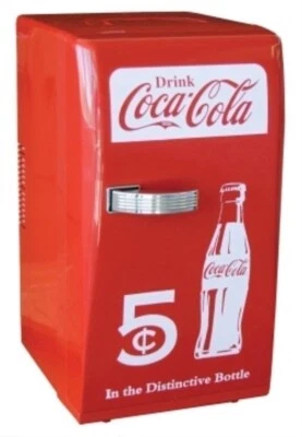 Retro Red Coca Cola Coke Mini Fridge Compact Personal Refrigerator Office Dorm - Image 1 of 2