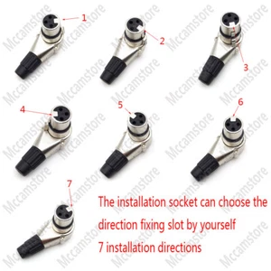 XLR 3 4 Pin Male/ Female Mic Cable Right Angle 90 Degree Audio Wire Connector - Picture 1 of 23