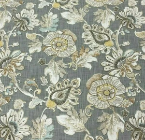Almada in Granite BTY Richloom 100% Cotton Slub Duck 54" Wide Gray Jacobean - Picture 1 of 2