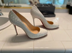 Christian Louboutin Snake Skin Pumps Sz 38.5 - Picture 1 of 3