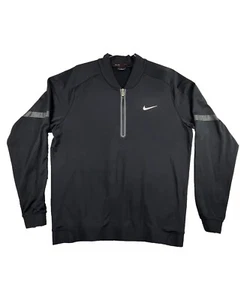 Nike Tiger Woods Collection Tech 2.0 Mens Black 1/2 Zip Stretch Golf Pullover M - Picture 1 of 10