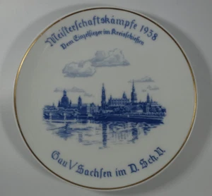 Plato de porcelana Meissen campeonato Sajonia premio de tiro 1938 premio de tirador - Imagen 1 de 4