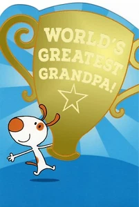 Cute HAPPY FATHER'S DAY Card FOR WORLD'S GREATEST GRANDPA FROM KID — Hallmark +✉ - Picture 1 of 5