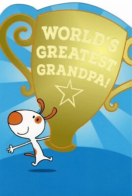 Cute HAPPY FATHER'S DAY Card FOR WORLD'S GREATEST GRANDPA FROM KID — Hallmark +✉ - Image 1 of 4