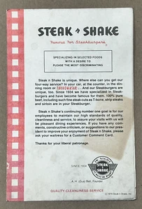 Vintage 1979 Steak N Shake Menu - Bild 1 von 3